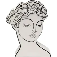 Kare Vase Favola Lady, Höhe 25 cm, Keramik, schwarz/weiß