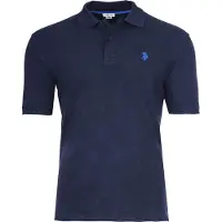 U.S. POLO ASSN. Herren Poloshirt - Piquet, Logo-Stickerei, Baumwolle Stretch Marine L