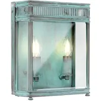 Elstead Lighting Wegeleuchte Holborn E14 40W IP44 Messing, klares Glas; patina L:11cm B:25.5cm Ø25.5cm dimmbar