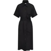 Seidensticker Blusenkleid "Schwarze Rose", Damen, Gr. XL (42), Normalgrößen, schwarz, 100% Leinen, unifarben, regular fit, Rundhals, Kleider Blusenkleid, 1/2 Rundhals Uni