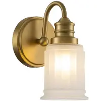 QUOIZEL Wandleuchte Swell, messingfarben, Glas, 24 cm, IP44, G9