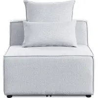 HOME DELUXE - Mittelsofa VERONA - Hellgrau, ca. 87 x 70 x 120 cm, Sitzhöhe: 46 cm, Sitztiefe: 80 cm I Modulares Sofa Modulsofa Ecksofa Wohnlandschaft