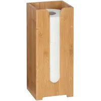Wenko Toiletten-Ersatzrollenhalter "Bambusa", beige (natur), B:15cm H:35,5cm L:14cm, Toilettenpapierhalter, Toiletten-Ersatzrollenhalter, aus Bambus