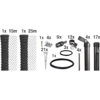GAH Alberts Maschendrahtzaun ALBERTS, schwarz (anthrazit, metallic, mit bodenhülse), H:100cm, Stahl, Zaunelemente, Maschendrahtzaun, verschiedene Abmessungen, mit oder ohne Bodenhülse