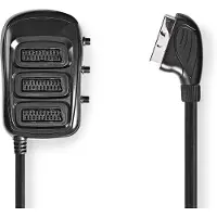 Nedis Scart-verteilerbox Stecker Auf 3x Buchse Vernickelt Pvc 0.5 M