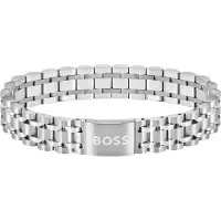 BOSS Armband "OWAN", silber (edelstahlfarben), Armbänder, 19cm, Edelstahl, Armband
