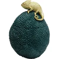 Kare Deko-Dose Chameleon, Höhe 34 cm, dunkelgrün, gold