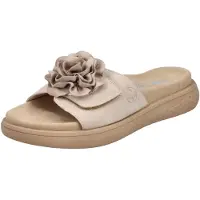 Rieker Damen Pantoletten Taupe Synthetik Blume Größe: 36