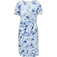 Cartoon Bodykleid "Casual-Kleid mit Muster", Damen, Gr. 44, EURO, blau (blau, weiß), 95% Polyester PES. 5% Elasthan EL., Kleider Bodykleid