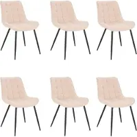 HOME DELUXE - Polsterstuhl IKALO 6er Set - Farbe: Creme - weiche Polsterung, bis 120 kg belastbar I Küchenstuhl Speisestühle Esszimmerstühle