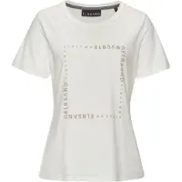 Elbsand T-Shirt "Lora", Damen, Gr. XL (42), beige (creme), Jersey, Obermaterial: 50% Baumwolle, 50% Polyester, unifarben, figurumspielend hüftlang, Rundhals, Shirts T-Shirt, mit Logodruck vorne