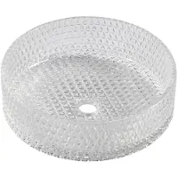 Sapho MARAGUA Glas-Waschbecken mit graviertes zum Aufsetzen Durch. 39,5cm, Klarglas
