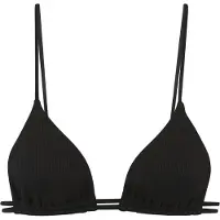 Copenhagen Studios Triangel-Bikini-Top "Nela", Damen, Gr. 44, Cup C/D, schwarz, Rippware, Recycling-Polyamid, strukturiert, unifarben, Bikini-Oberteile Triangel-Bikini-Top, aus modischer Strukturware