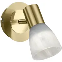 TRIO LED-Wandleuchte - Weiß - Glas - Messing - 10 x 14 cm