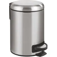 Wenko Kosmetikeimer "Leman", silber (edelstahlfarben, satiniert), B:17cm H:25cm T:22,5cm, Edelstahl, Mülleimer, Kosmetikeimer, 3 Liter, BxTxH: 17x25x22,5 cm