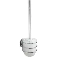 Wenko WC-Garnitur , grau (chromfarben), B:11,5cm H:37,5cm L:10cm, Kunststoff, Stahl, Reinigungsbürsten, WC-Garnitur, Turbo-Loc