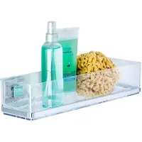 Wenko Badregal "Vacuum-Loc Quadro", silber (glänzend, loc: chrom), B:14,5cm H:8,5cm T:38,5cm, ABS-Kunststoff, Edelstahl, Regale, Badregal, aus Kunststoff, Edelstahl-Halterung, Befestigen ohne Bohren