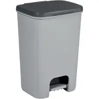 Curver ESSENTIALS Tretabfalleimer 40L anthrazit/grau