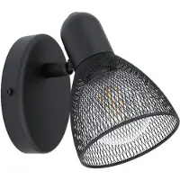 Eglo Wandlampe Carovigno, 1 flammige Wandleuchte, Klassisch, Minimalismus, Wandstrahler innen aus Stahl, Wohnzimmerlampe, Flurlampe, Spot mit E14