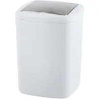 Wenko Kosmetikeimer "Barcelona", weiß, B:20,5cm H:28,5cm T:20,5cm, Kunststoff, Mülleimer, Kosmetikeimer, mit Schwingdeckel, 6 Liter