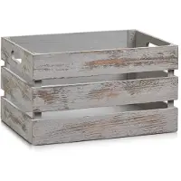 Zeller Holzkiste PRESENT "Vintage", grau, B:35cm H:20cm T:25cm, Paulownie, Aufbewahrungsboxen, Holzkiste, Tiefe: ca. 25 cm, Breite: ca. 35 cm