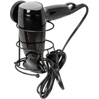 Wenko Haartrocknerhalter "Vacuum-Loc Milazzo", schwarz, B:11,5cm H:17,5cm T:14,5cm, Stahl, Gerätehalterungen, Haartrocknerhalter, Föhnhalter, befestigen ohne Bohren