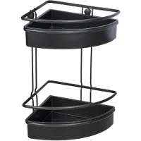 Wenko Badregal "Molinella", schwarz, B:30cm H:21,5cm T:35cm, Edelstahl, Kunststoff, Regale, Badregal, Eckregal, 2 Etagen