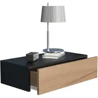 VCM Nachttisch "Holz Wandschublade Wand Hänge Nachttisch Usal M60", braun (schwarz, honig, eiche), B:60cm T:30cm, Tische, Nachttisch