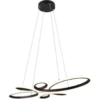 TRIO Dimmbare Pendelleuchte Schwarz, Breite 83cm
