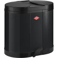 Wesco Mülleimer "Biomülleimer", schwarz, B:45cm H:43cm T:36cm, Stahlblech, Mülleimer, Mülleimer, ÖKO-Sammler, 2x15 Liter