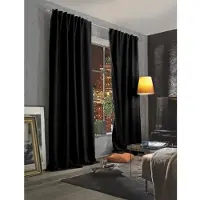 Home wohnideen Gardine "ACUSTICO" Gr. 1, schwarz, B:135cm H:245cm, Polyester, Gardinen, Gardine, AKUSTIKSCHAL, DIM-OUT-STOFF, UNI