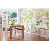 Komar Fototapete "Daisies - Größe 368 x 254 cm", bunt (weiß, gelb, grün), B:368m L:254m, Papier, Tapeten, Fototapete, Wohnzimmer, Schlafzimmer