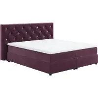 Cotta Boxspringbett "Castle", lila, B:207cm L:222cm, 100% Polyester (PES), Komplettbetten, Boxspringbett, mit Strasssteinen im Kopfteil, inkl. Topper