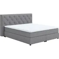 Cotta Boxspringbett "Castle", grau (light grau), B:184cm L:220cm, 100% Polyester (PES), Komplettbetten, Boxspringbett, mit Strasssteinen im Kopfteil, inkl. Topper
