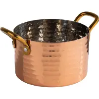 Assheuer & Pott APS 40732 Serviertöpfchen MUMBAI, Edelstahl, gehämmerte Oberfläche, Kupfer-Look, Ø 11,5 cm, Höhe, 7 cm, 0,6 Liter