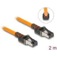 DeLOCK RJ45 Netzwerkkabel mit USB Type-C Portfinder Funktion Self Tracing Cat.6A S/FTP 2 m orange, 2 m, Cat6a, S/FTP (S-STP), RJ-45, RJ-45, Orange