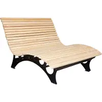 HOME DELUXE Wellenholzliege / Waldsofa TAIGA - 120 I Waldsofa Wellenholzliege Holzliege Lärche Outdoor Gartenliege Metallgestell Polsterauflage