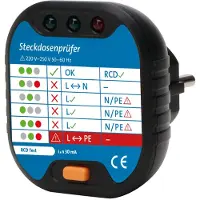 Kopp 171002012 Steckdosenprüfer zum einfachen Einstecken in die Steckdose