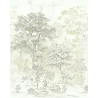 Komar Vliestapete "Digitaldruck Vlies - Noble Trees - Größe 200 x 250 cm", bunt (grün, weiß, blau), B:200m L:250m, Vlies, Tapeten, Vliestapete, Wohnzimmer, Schlafzimmer