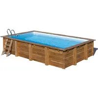 Gre Holzbecken rechteckig Modell Evora 620 x 420 x 133 cm, Komplettset + GRATIS Sommer- und Winterabdeckung