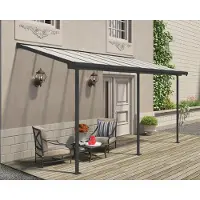 GartenHaus GmbH Aluminium Terrassenüberdachung Sierra Anthrazit 228x448x300 cm