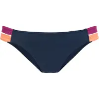LASCANA Bikini-Hose ACTIVE "Wind", Damen, Gr. 40, N-Gr, blau (nachtblau), Recycling-Polyamid, unifarben, unifarben mit Farbeinsätzen, Badehosen Bikini-Hose, mit seitlichen bunten Bändern