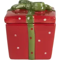 Clayre & Eef Vorratsglas Geschenk 9x9x11 cm Rot Keramik