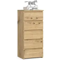 Akord Kommode CL5 40 cm Eiche Artisan mit 5 Schubladen - Elegantes Nachttisch für praktische Aufbewahrung