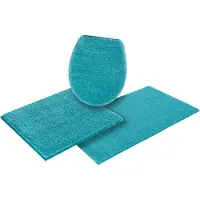 Otto Home Badematte "Vanessa, Badvorleger, Badezimmer Teppich" Gr. 12, blau (türkis), H:10mm, Polyester, Badematten, Badematte, Badteppich, weiche Haptik, unifarben