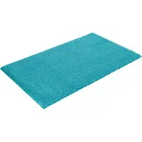 Otto Home Badematte "Vanessa, Badvorleger, Badezimmer Teppich" Gr. 3, blau (türkis), H:10mm, Polyester, Badematten, Badematte, Badteppich, weiche Haptik, unifarben