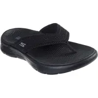SKECHERS Damen Zehentrenner / Pantoletten GO WALK FLEX HOLLY Schwarz Textil Größe: 37