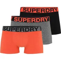 Superdry für Herren. M3110450B 3er Pack Boxershorts Marke orange, grau, schwarz (XL), Heimtextilien, Baumwolle