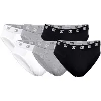 Cr7 Slip CR7 "Slip CR7 Basic, Slip, 6-pack 6er Pack", Herren, Gr. L, bunt (schwarz, grau, weiß), Obermaterial: 95% Baumwolle CO. 5% Elasthan EL., Unterhosen Slip