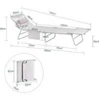 SoBuy 2-er Set Gartenliege luftig klappbar Sonnenliege Liegestuhl für Gärten, Höfe, Strände, Balkone Zwei Stühle Beige OGS35-MIx2